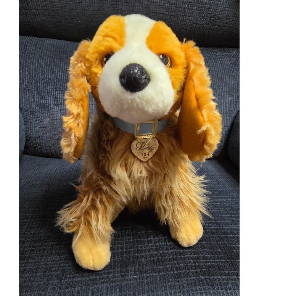 Disney Store Lady and the Tramp Lady Plush Stuffed Animal Dog Blue Collar Tag